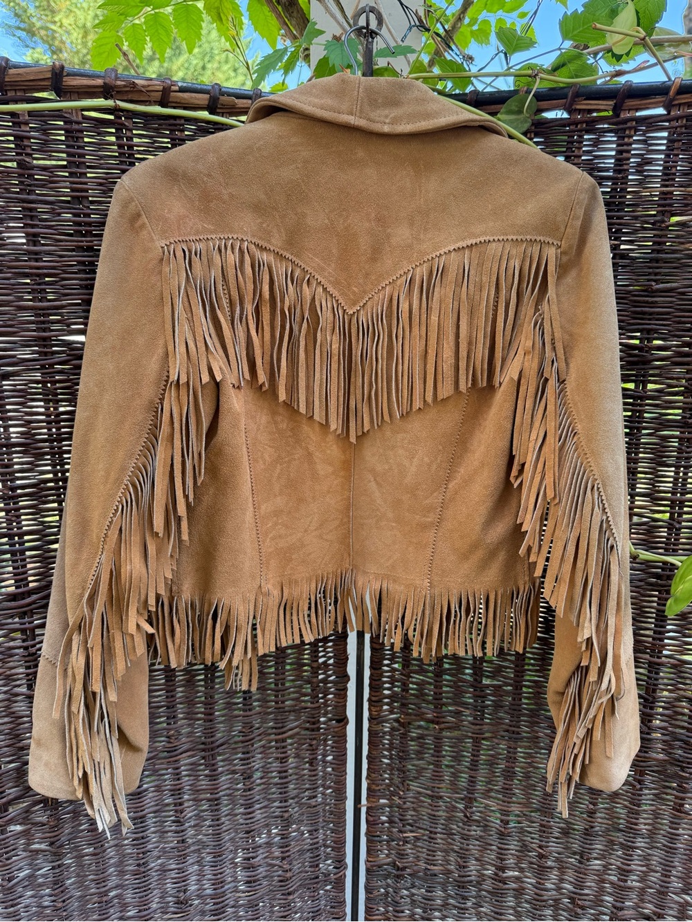 Sea Dream Vintage Leather Fringe Jacket - Vintage Size 10 - Picture 10 of 13